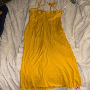 SHEIN Mustard Strapless Dress